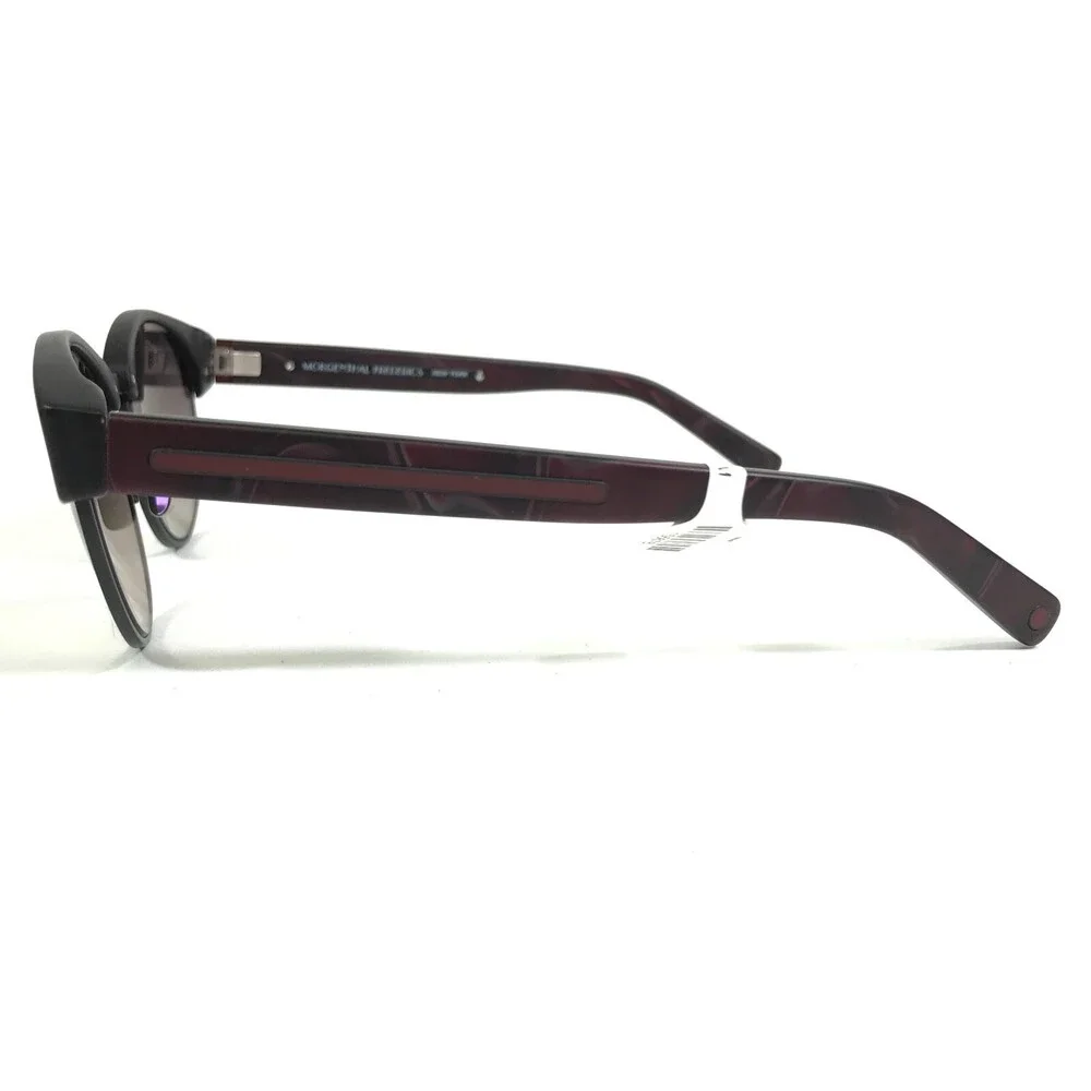 Morgenthal Frederics Sunglasses 816 GEOFF Black Purple Round w/ Purple Lenses